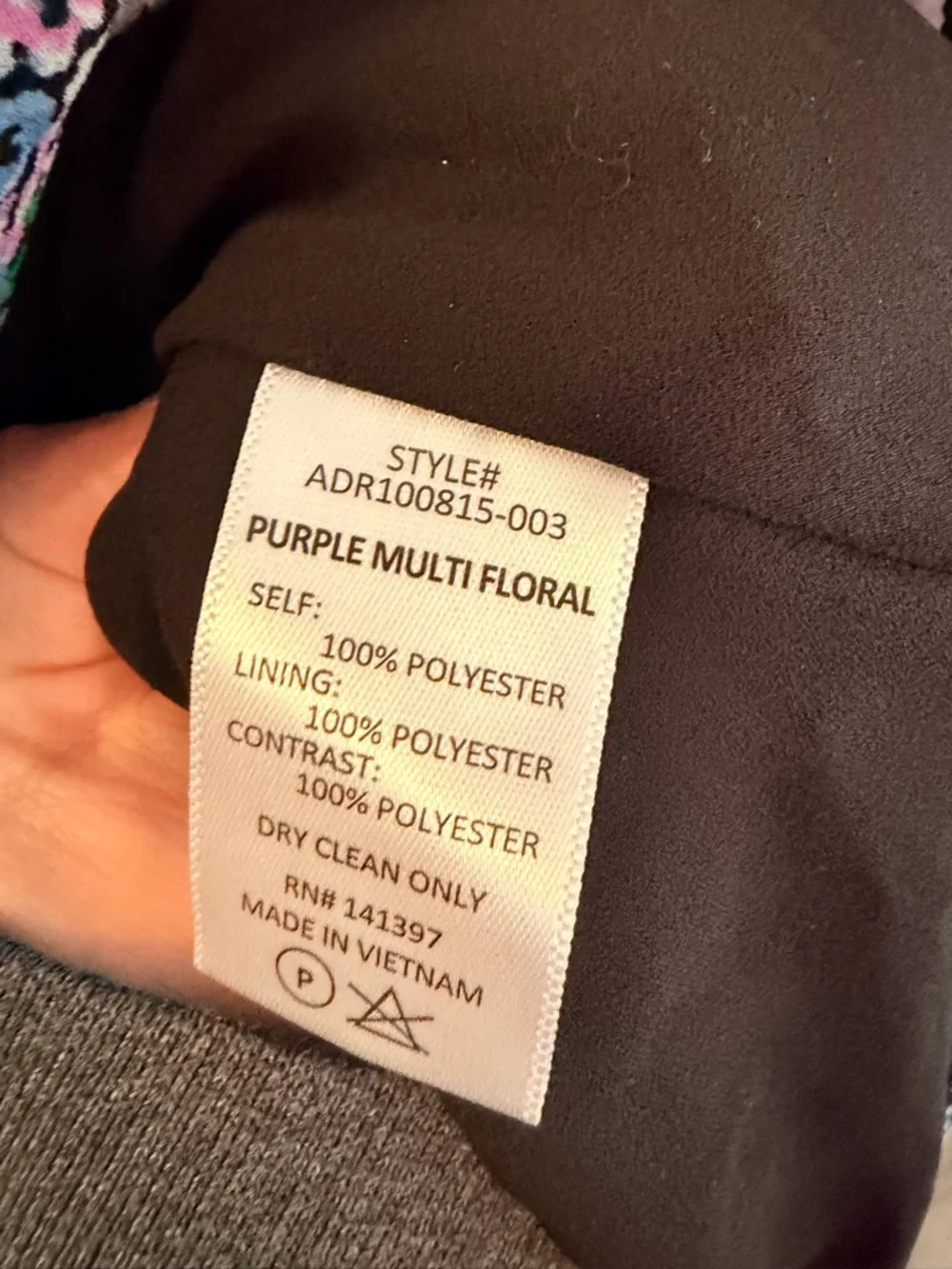 ASTR The Label Purple Multicolor Hi Lo Ruched Dress - Size Large